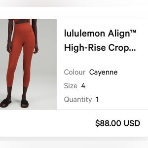 lululemon Align High-Rise Crop “23